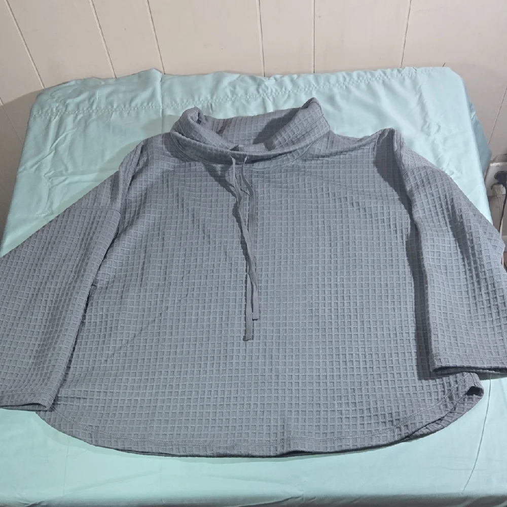 Max Studio London Charcoal Textured Top Long Sleeve Womens Plus 1X NWT